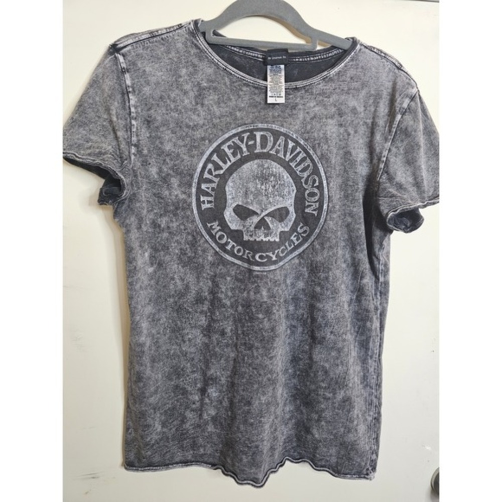 Harley Davidson Motorcycles Women's Crew Neck Mineral Wash TShirt Size L El Paso
